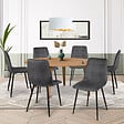 ID MARKET - Lot de 6 chaises MILA en velours gris foncé pour salle à manger - vignette
