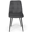 ID MARKET - Lot de 6 chaises MILA en velours gris foncé pour salle à manger - vignette