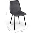 ID MARKET - Lot de 6 chaises MILA en velours gris foncé pour salle à manger - vignette