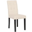 ID MARKET - Lot de 4 chaises POLGA capitonnées en velours beige pieds noirs - vignette