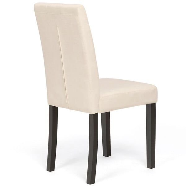 ID MARKET - Lot de 4 chaises POLGA capitonnées en velours beige pieds noirs - large