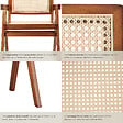 TECTAKE - Chaise de salle à manger cannage viennois style boho chêne foncé - vignette