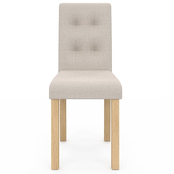 ID MARKET - Lot de 6 chaises POLGA capitonnées beiges pour salle à manger - large