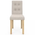 ID MARKET - Lot de 6 chaises POLGA capitonnées beiges pour salle à manger - vignette