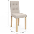 ID MARKET - Lot de 6 chaises POLGA capitonnées beiges pour salle à manger - vignette