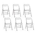 ID MARKET - Lot de 6 chaises pliantes KITY blanches en PU - vignette