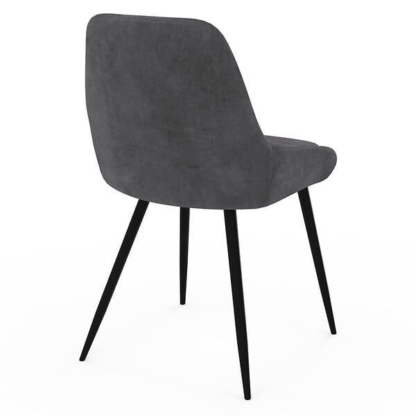 ID MARKET - Lot de 4 chaises THALYA en velours gris foncé avec accoudoirs - large