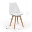 ID MARKET - Lot de 4 chaises scandinaves SARA mix color gris foncé, gris clair, blanc et jaune - vignette