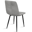 ID MARKET - Lot de 6 chaises MILA en velours gris clair pour salle à manger - vignette