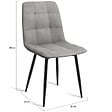 ID MARKET - Lot de 6 chaises MILA en velours gris clair pour salle à manger - vignette