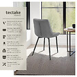 TECTAKE - Lot de 2 chaises Rembourrées aspect velours assise Ergonomique gris - vignette