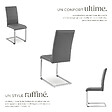 TECTAKE - Ensemble 6 chaises style scandinave rembourrées cuir synthétique gris - vignette