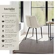 TECTAKE - Lot 4 chaises assise ergonomique rembourrée aspect velours crème - vignette