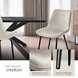 TECTAKE - Lot 4 chaises assise ergonomique rembourrée aspect velours crème - vignette