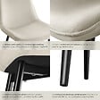 TECTAKE - Lot 4 chaises assise ergonomique rembourrée aspect velours crème - vignette