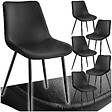 TECTAKE - Lot de 6 chaises Rembourrées aspect velours assise Ergonomique noir - vignette