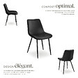 TECTAKE - Lot de 6 chaises Rembourrées aspect velours assise Ergonomique noir - vignette