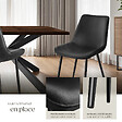 TECTAKE - Lot de 6 chaises Rembourrées aspect velours assise Ergonomique noir - vignette