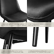 TECTAKE - Lot de 6 chaises Rembourrées aspect velours assise Ergonomique noir - vignette