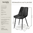 TECTAKE - Lot de 6 chaises Rembourrées aspect velours assise Ergonomique noir - vignette
