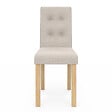 ID MARKET - Lot de 4 chaises POLGA capitonnées beiges pour salle à manger - vignette