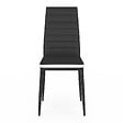 ID MARKET - Lot de 6 chaises ROMANE noires bandeau blanc pour salle à manger - vignette