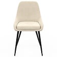 ID MARKET - Lot de 4 chaises THALYA en velours beige avec accoudoirs - vignette