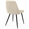 ID MARKET - Lot de 4 chaises THALYA en velours beige avec accoudoirs - vignette