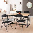 ID MARKET - Lot de 4 chaises pliantes KITY noires en PU - vignette