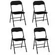 ID MARKET - Lot de 4 chaises pliantes KITY noires en PU - vignette