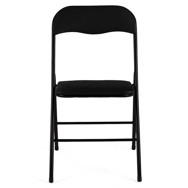 ID MARKET - Lot de 4 chaises pliantes KITY noires en PU - large