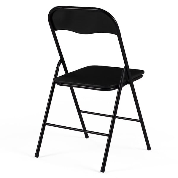ID MARKET - Lot de 4 chaises pliantes KITY noires en PU - large