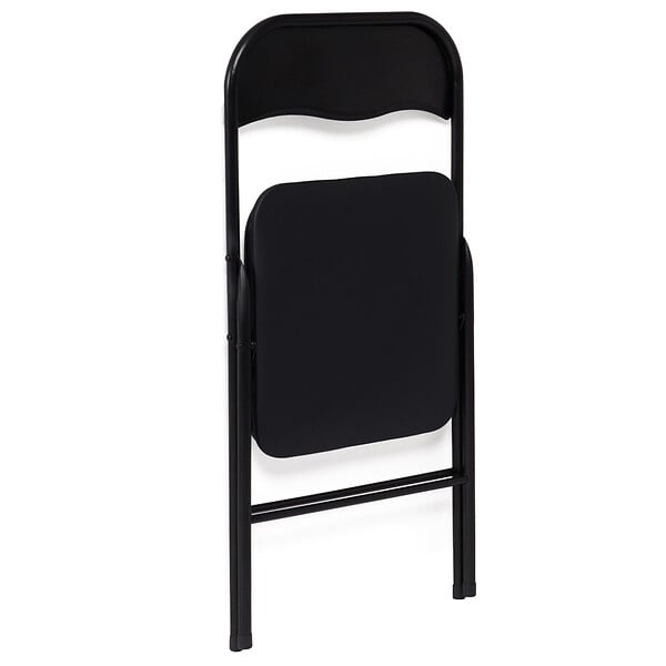 ID MARKET - Lot de 4 chaises pliantes KITY noires en PU - large