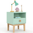 ID MARKET - Table de chevet enfant JACOB 1 tiroir + 1 niche vert d'eau et bois - vignette