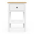 ID MARKET - Lot de 2 tables de chevet ACHILLE 1 tiroir et 1 tablette blanc et plateau bois - vignette