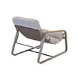 OVIALA - Fauteuil relax en acier et textilène avec repose-pieds taupe - Sotia - vignette