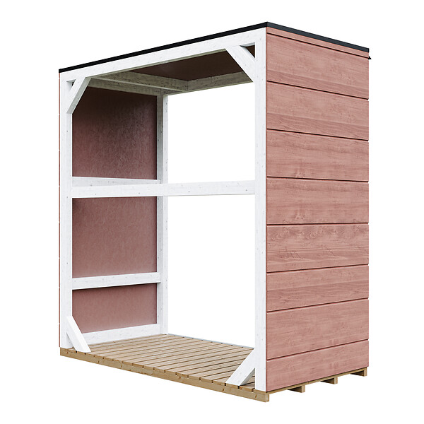 TIMBELA - Abri à bûches extérieur 1,14 m² - 75 x 153 x H159 cm - TIMBELA M980-1-REDWOOD RED - large