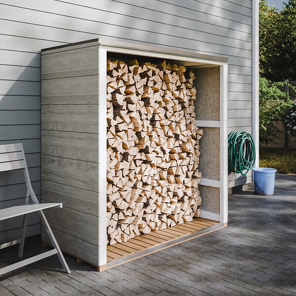 TIMBELA - Abri à bûches extérieur 1,14 m² - 75 x 153 x H159 cm - TIMBELA M980-1-REDWOOD RED - large