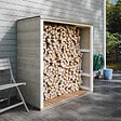 TIMBELA - Abri à bûches extérieur 1,14 m² - 75 x 153 x H159 cm - TIMBELA M980-1-REDWOOD RED - vignette