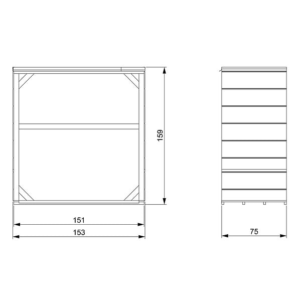 TIMBELA - Abri à bûches extérieur 1,14 m² - 75 x 153 x H159 cm - TIMBELA M980-1-REDWOOD RED - large