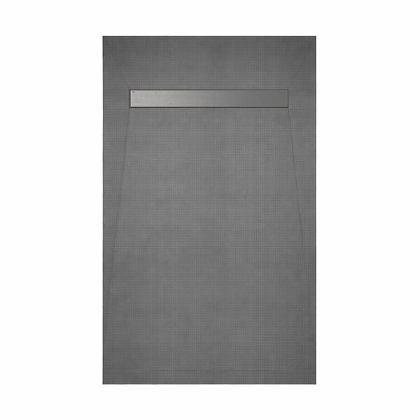 AURLANE - Receveur de douche à carreler 120x90 cm avec bonde écoulement linéaire - Grille finition chrome - large