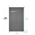 AURLANE - Receveur de douche à carreler 120x90 cm avec bonde écoulement linéaire - Grille finition chrome - vignette