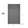 AURLANE - Receveur de douche à carreler 160x80 cm avec bonde à sortie Horizontale - Grille finition chrome - vignette