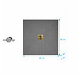 AURLANE - Receveur de Douche à Carreler 90x90cm avec Bonde à Sortie Horizontale - Grille Finition Or Brossé - vignette