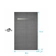 AURLANE - Receveur de Douche à Carreler 140x80cm à Ecoulement Linéaire - Grille Chrome et Bonde - vignette