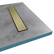 AURLANE - Receveur de douche à carreler 160x90 cm avec bonde écoulement linéaire - Grille finition or brossé - vignette