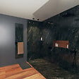 MARMOX - Panneau d'habillage mural U-Tile résine imitation Marbre couleur Noir - vignette