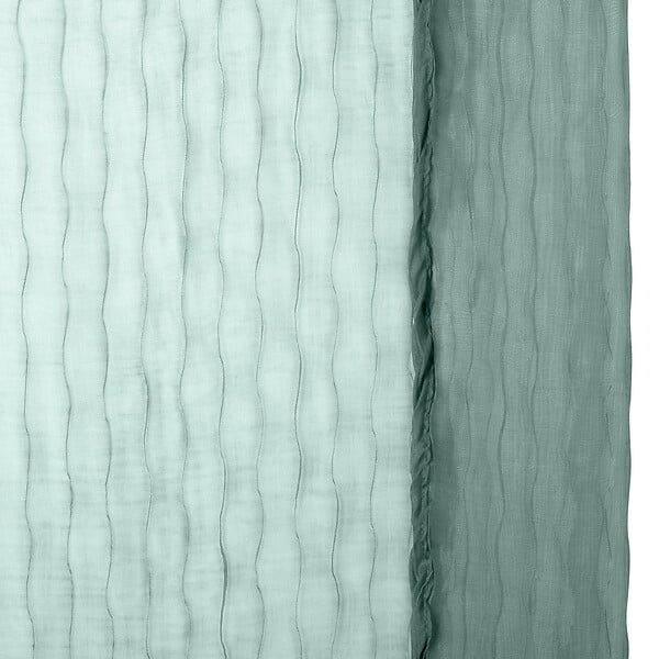 ATMOSPHERA - Voilage Mila rayures texturées140x240cm vert céladon - large