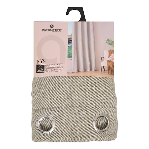 ATMOSPHERA - Rideau isolant Kys vert Kaki 140x260cm - large