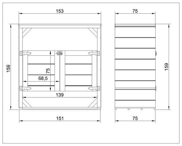 TIMBELA - Abri de jardin pour poubelles 2x240L TIMBELA M980A-CAVERN STEEL - large